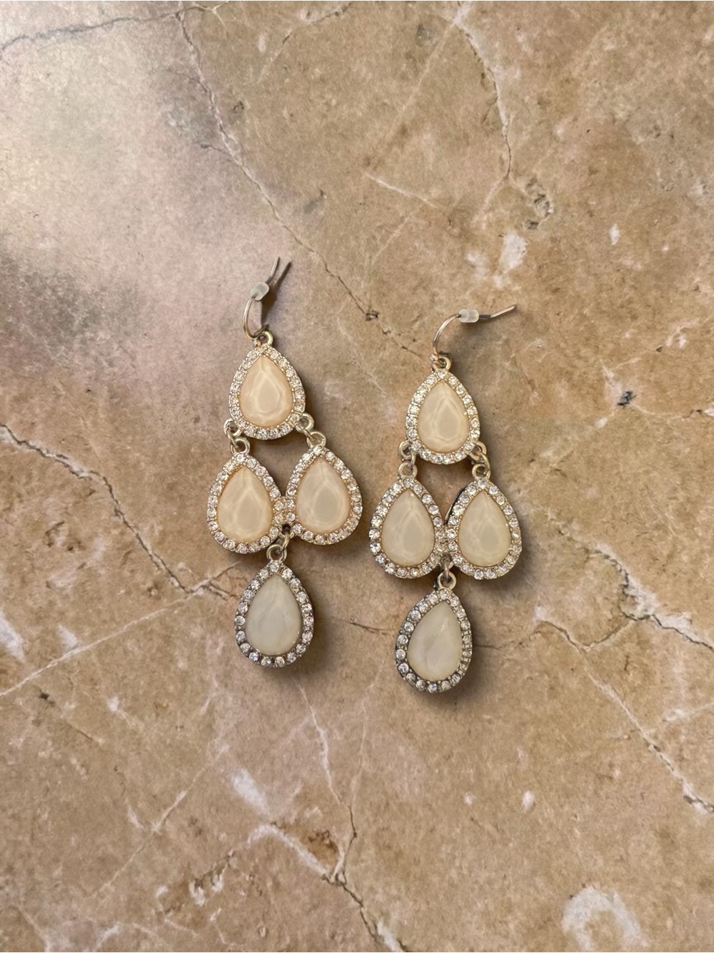 Dangle Teardrop Chandelier Crystal Earrings